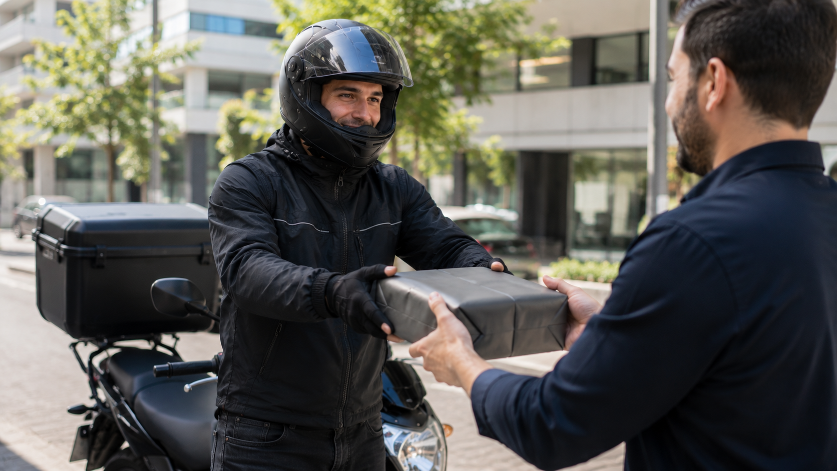 İstanbul'da ekspres gönderi teslim eden moto kurye